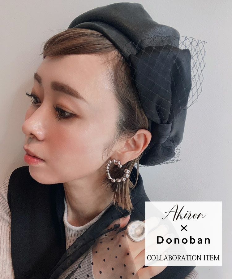 リボンレザーベレー帽 [C][8FS] | DONOBAN