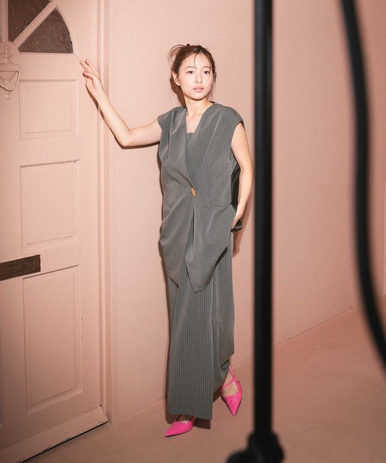 back sheer gilet setup dress