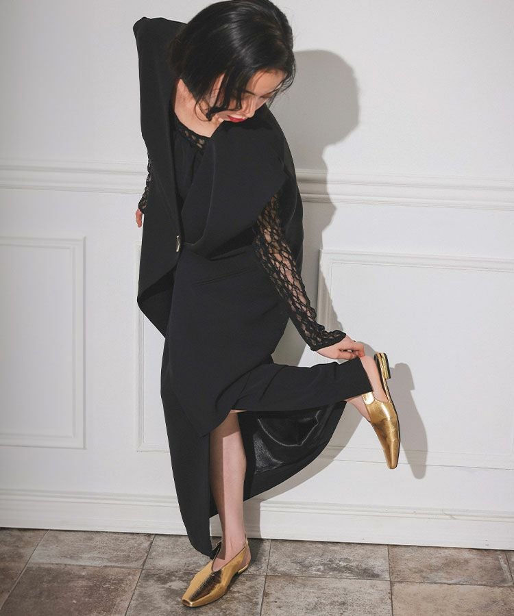 back sheer gilet setup dress