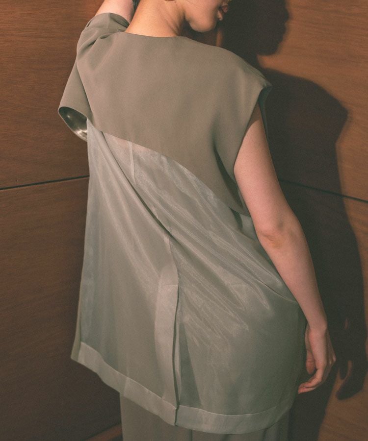 back sheer gilet setup dress