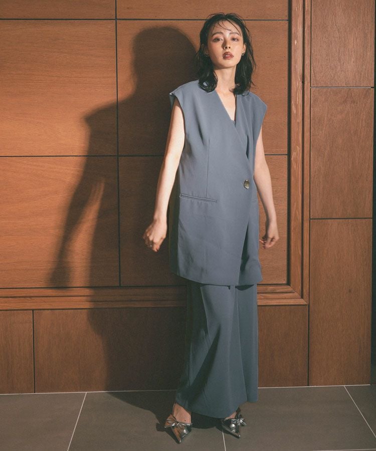 back sheer gilet setup dress