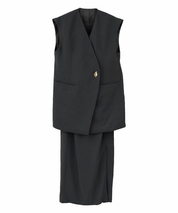 back sheer gilet setup dress