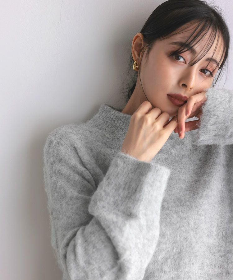 ブルーガール ファー付きニット ミンクファーボトルネックプルオーバー|allureville OFFICIAL SITE