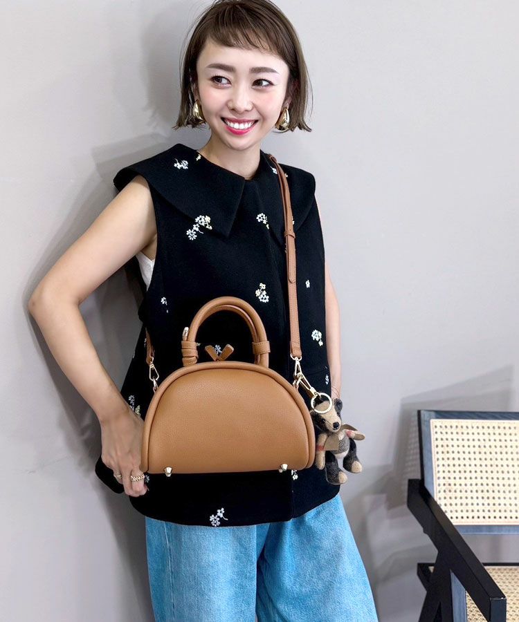 2wayレザーラウンドボストンBAG[C]