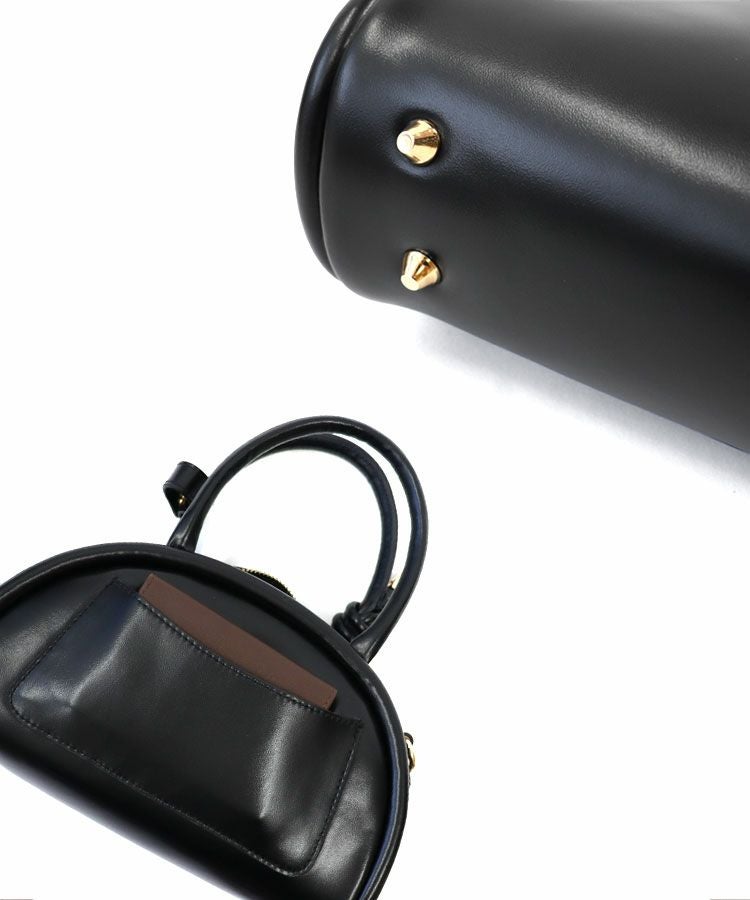 美品！ DONOBAN ドノバン アキロン2wayボストンバッグ 黒 2wayレザーラウンドボストンBAG[C]