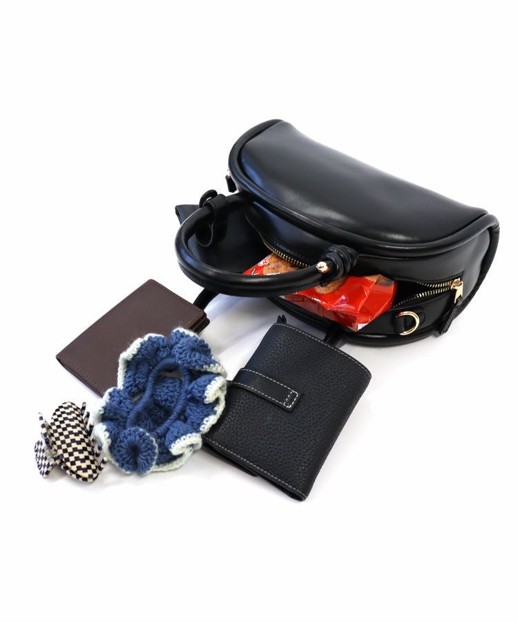 アキロン×Donobanコラボ2wayキャンバスラウンドボストンバッグブラック 2wayキャンバスラウンドボストンBAG[C][8FS]