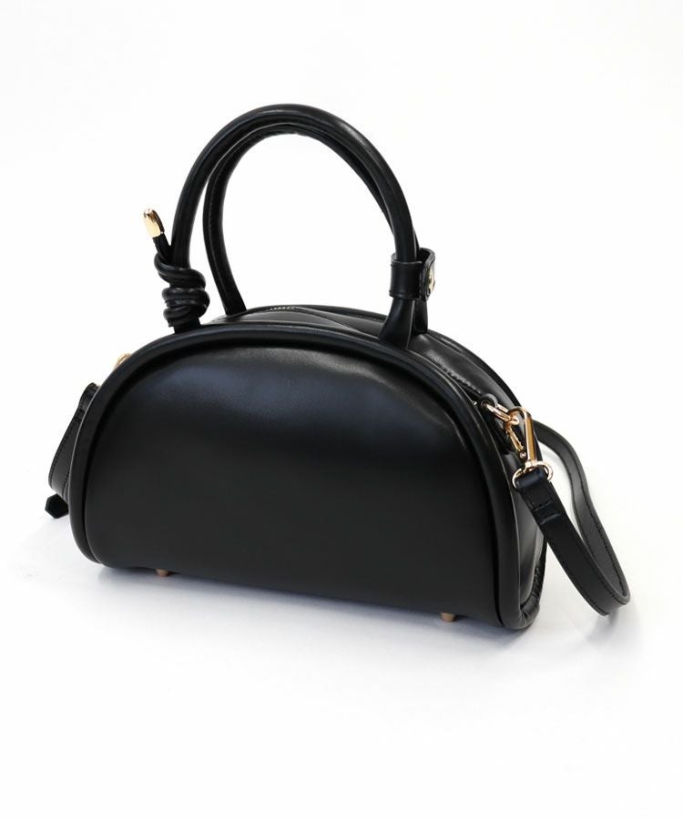 美品！ DONOBAN ドノバン アキロン2wayボストンバッグ 黒 2wayレザーラウンドボストンBAG[C]