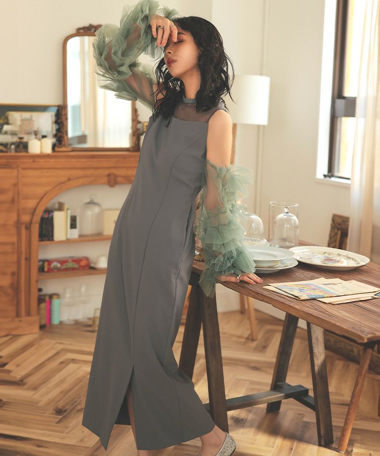 detached sleeve dress[8FS]