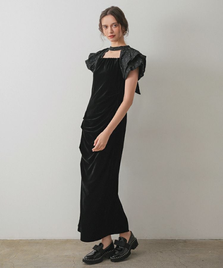 drape velour dress
