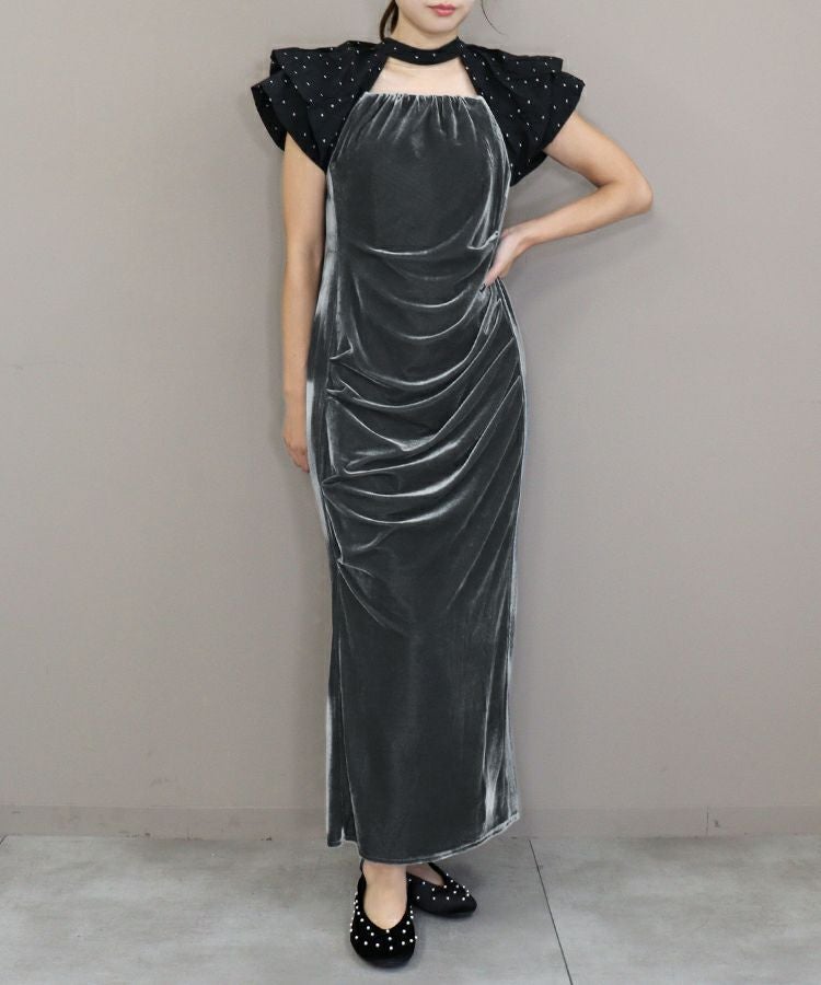 drape velour dress