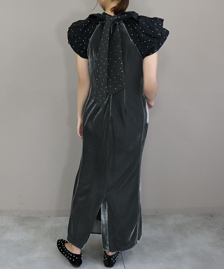 drape velour dress