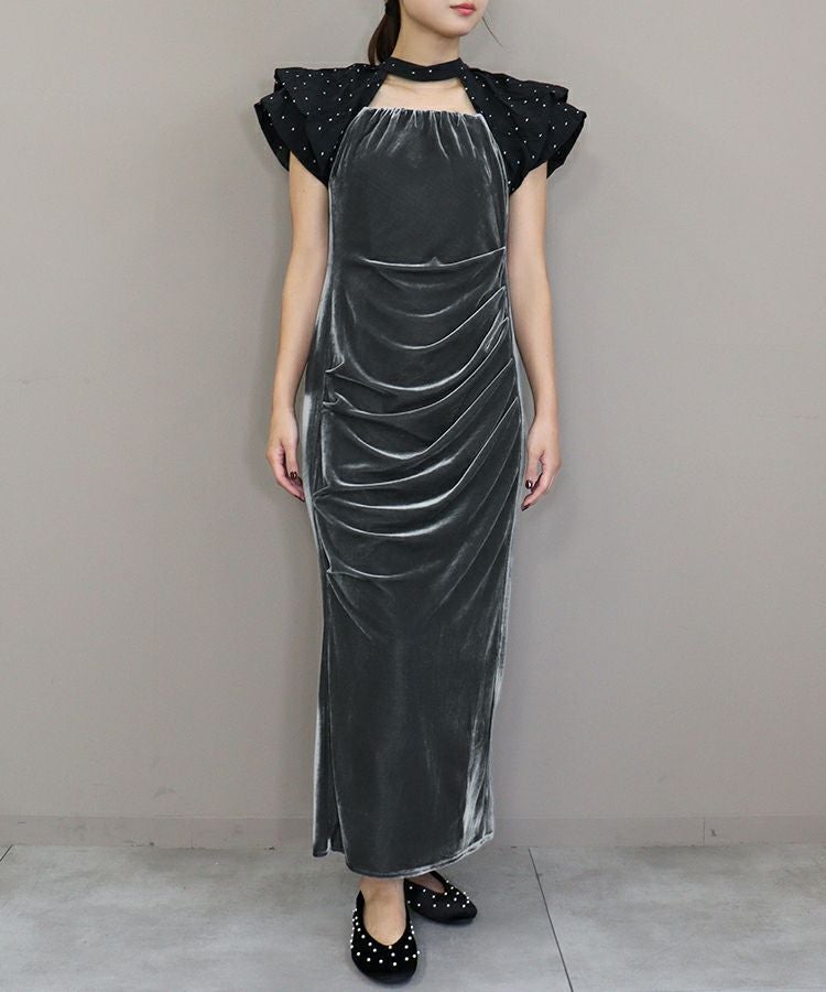 drape velour dress