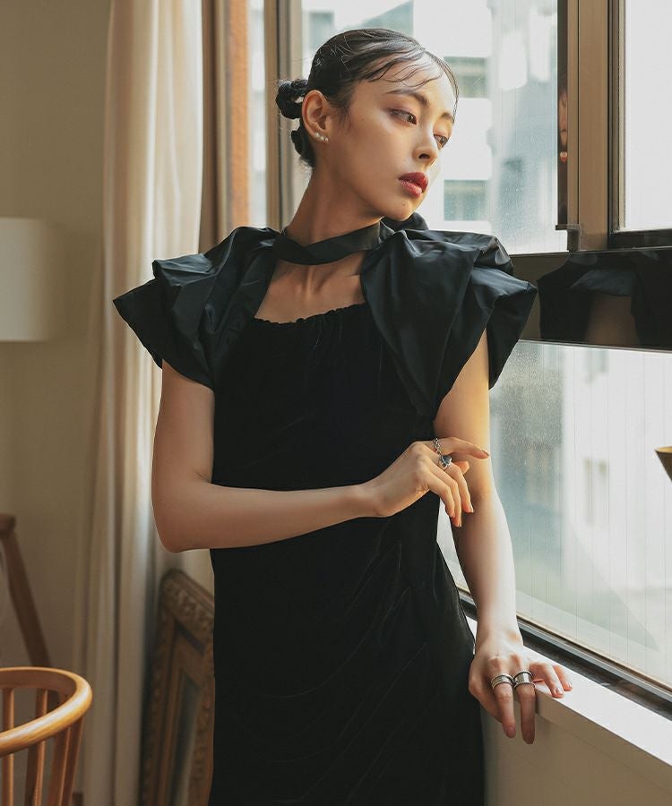 drape velour dress