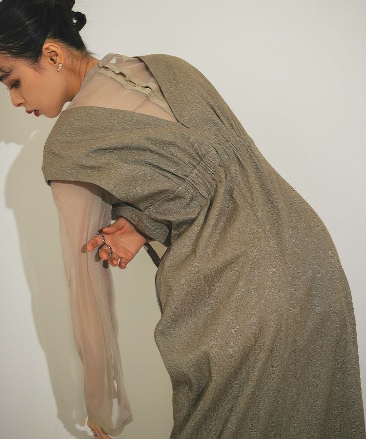 V line jacquard dress