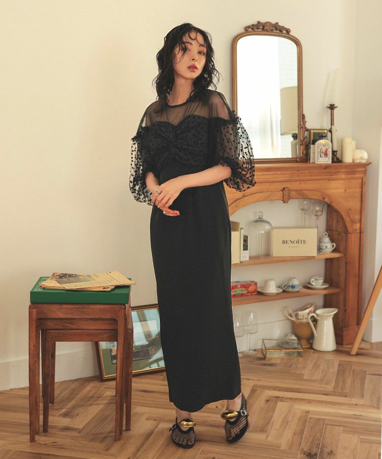 flocky dot one piece