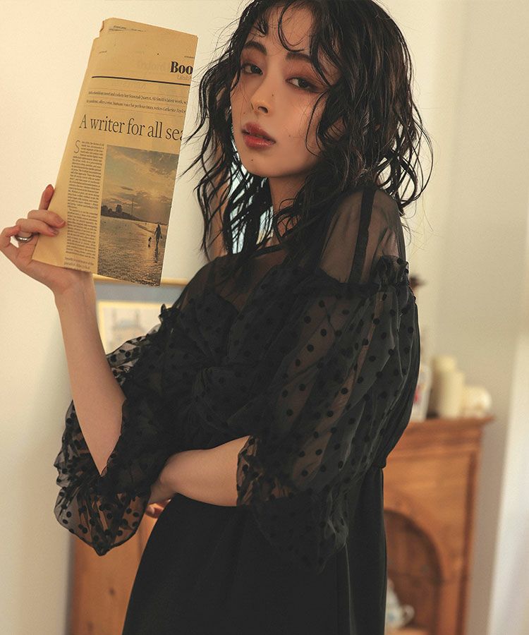 flocky dot one piece