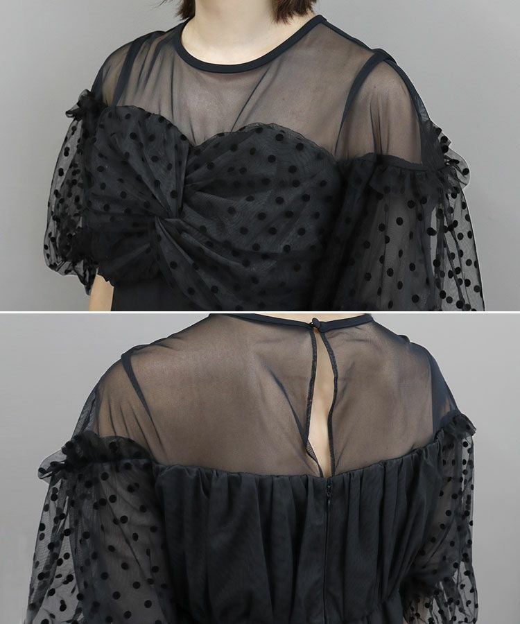 flocky dot one piece
