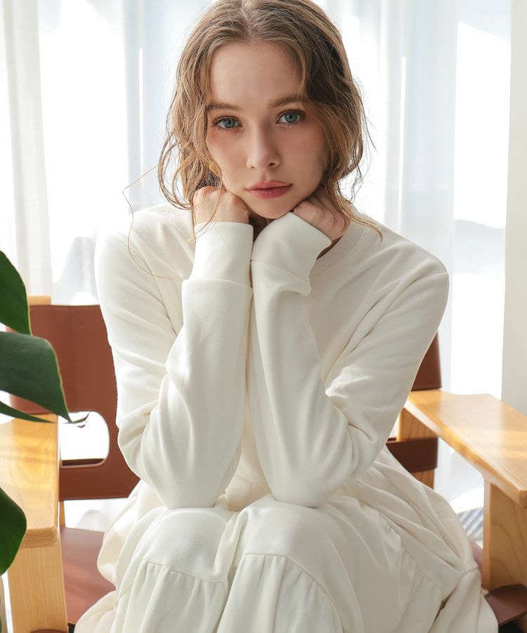 裏起毛ティアードワンピース