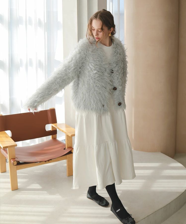 裏起毛ティアードワンピース