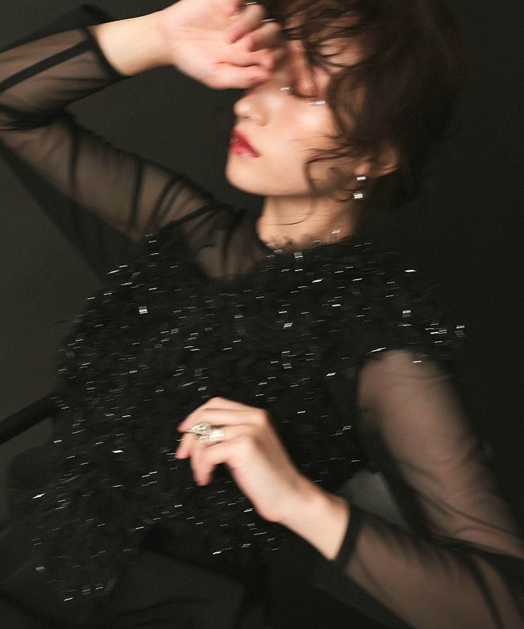 fringe glitter knot dress