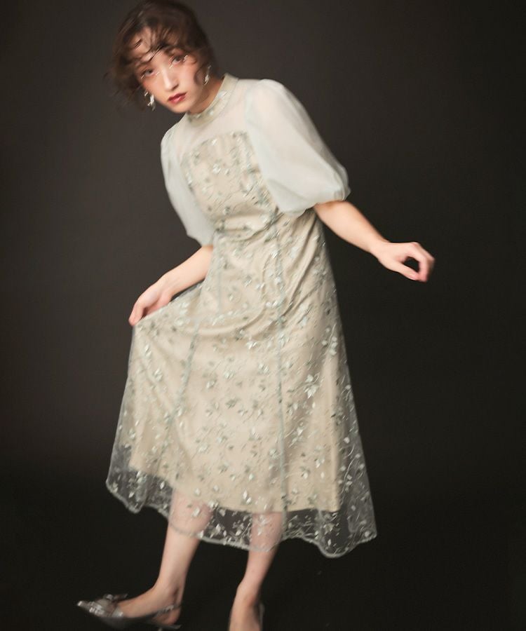 ribbons puffy volume dress