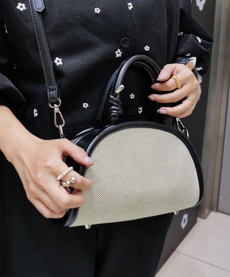 2wayキャンバスラウンドボストンBAG[C]