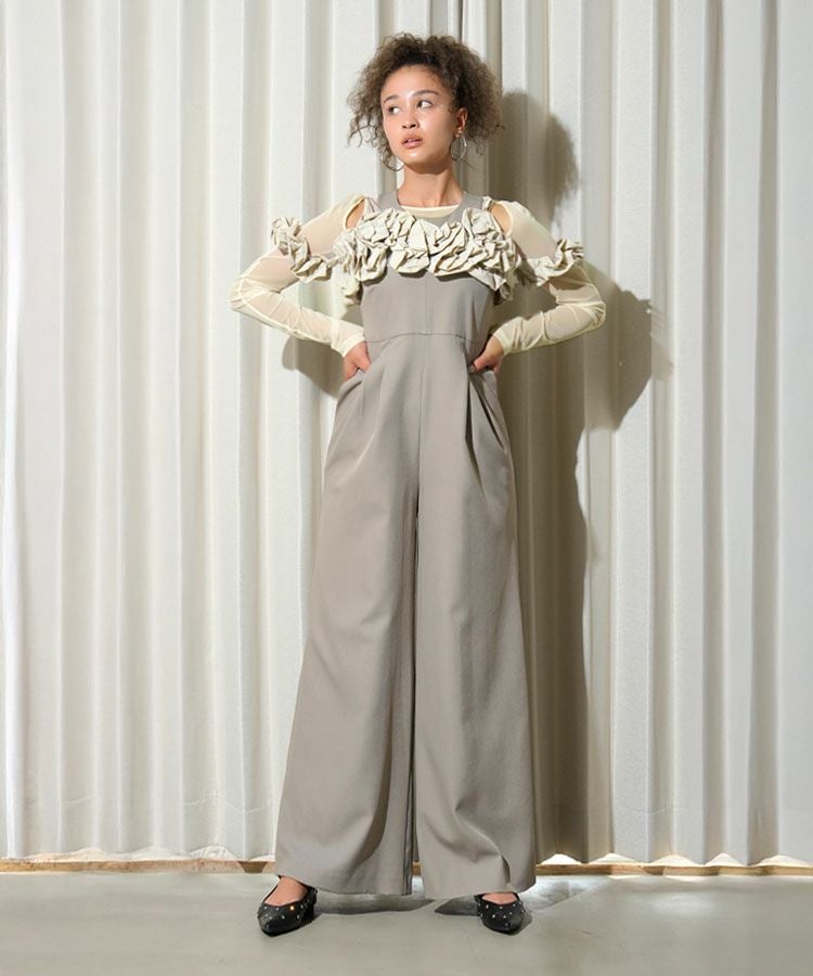 スーツ・フォーマル・ドレス ANDRESD ruffled bustier pants dress ruffled bustier pants dress