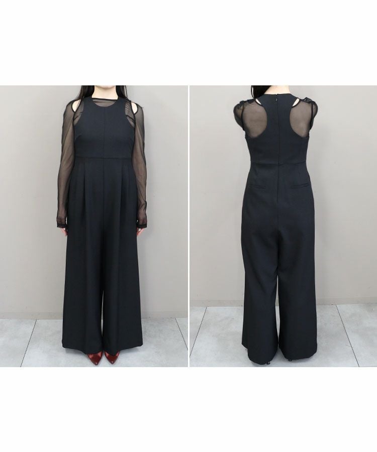 ruffled bustier pants dress