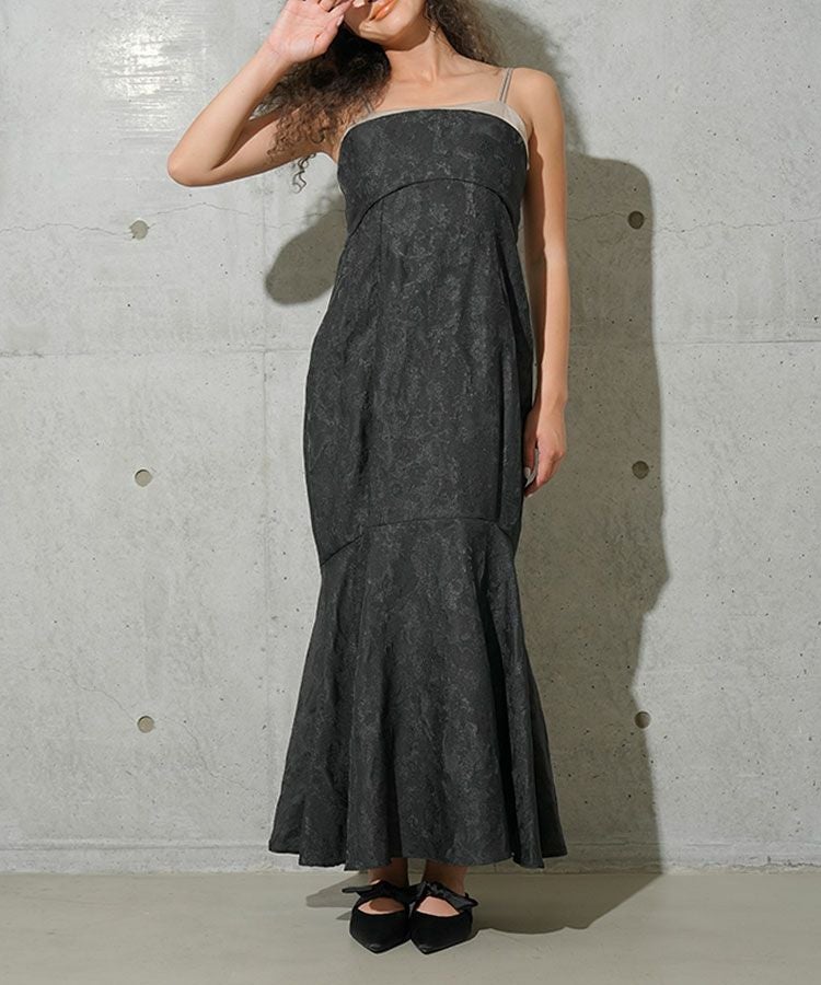 ruffled bustier pants dress