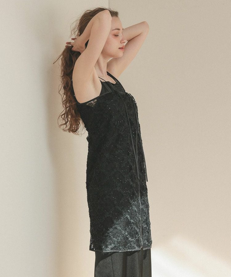 kirakira fluffy lace dress