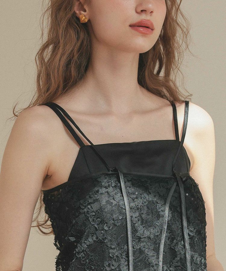 kirakira fluffy lace dress