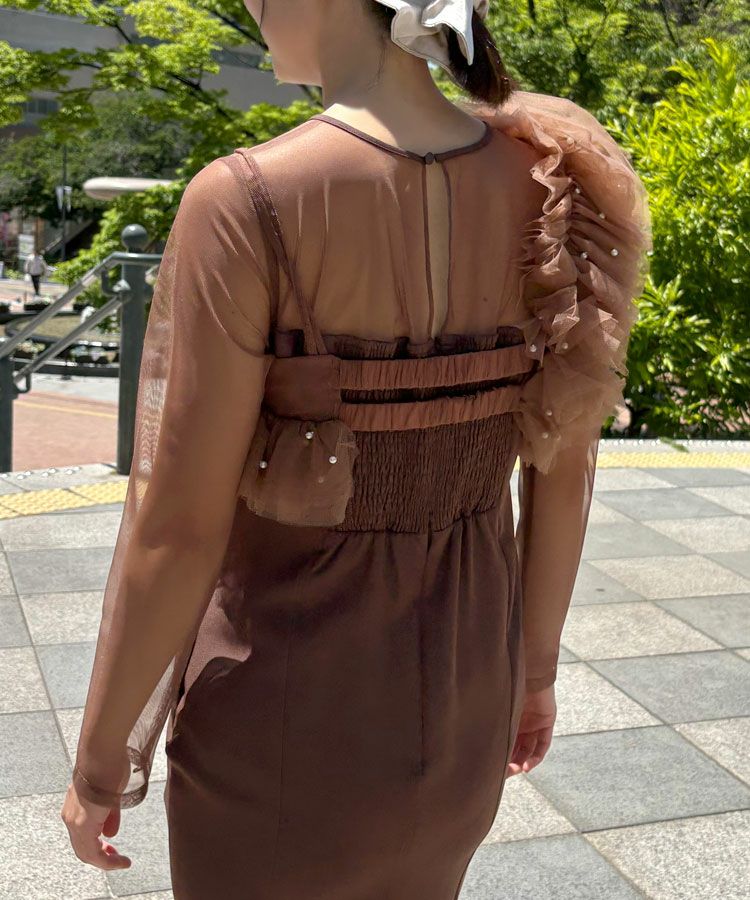 pearl bustier dress