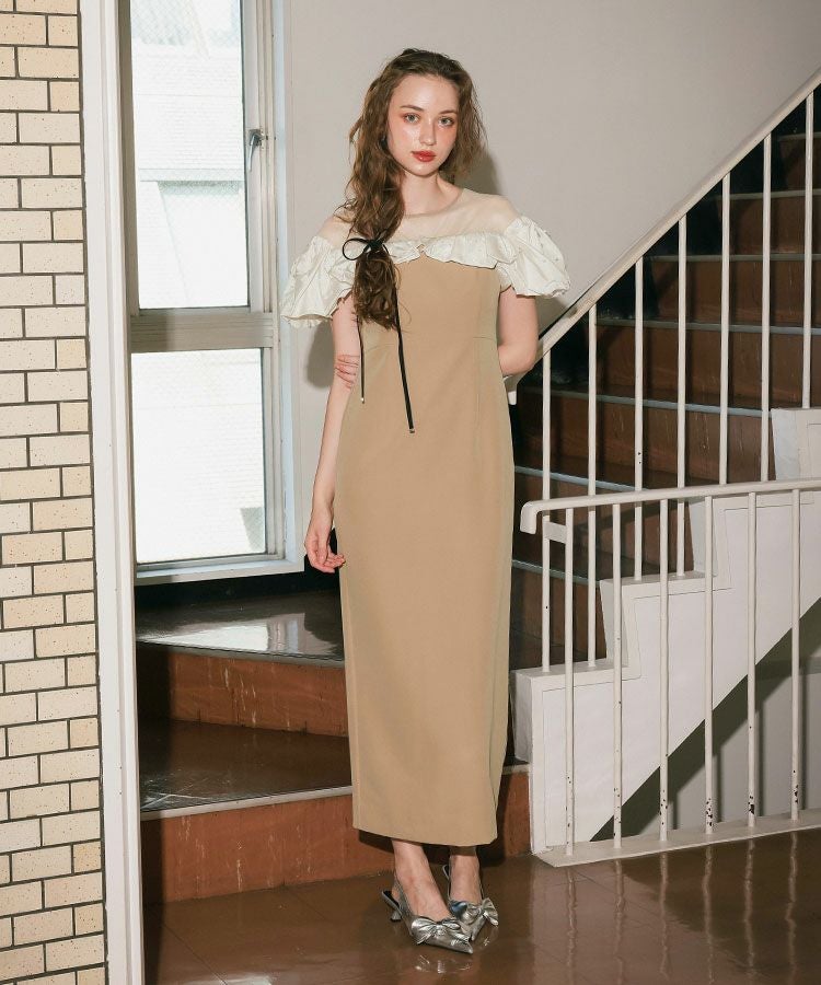 ruffled bustier pants dress