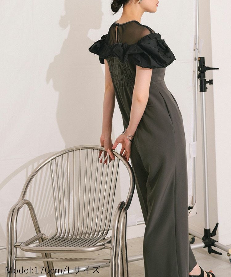 ribbon frills pants dress