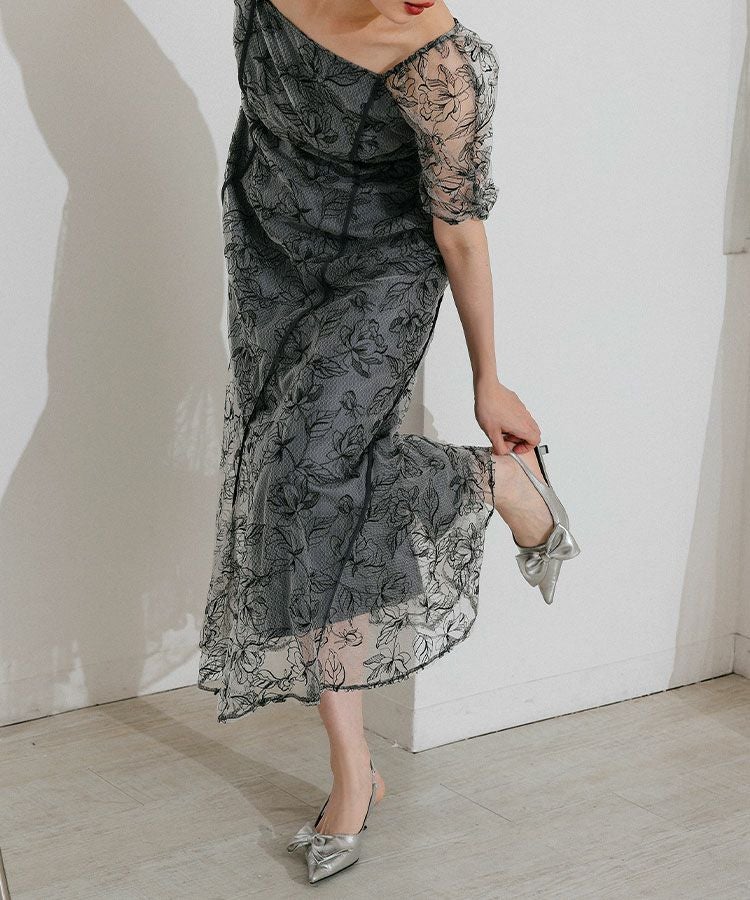 wave piping frare dress
