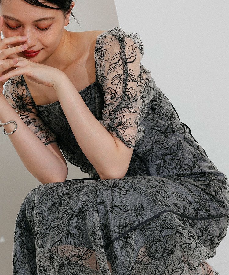 wave piping frare dress