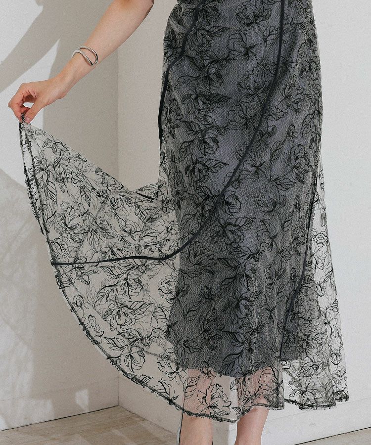 wave piping frare dress