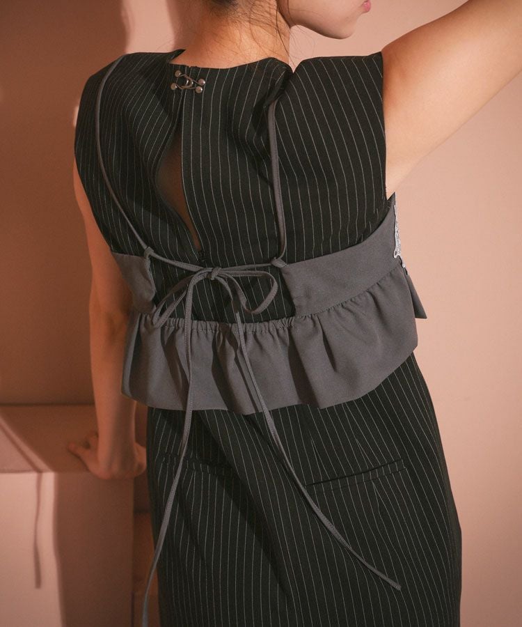 pinstripe sleeveless bustier dress[8FS]