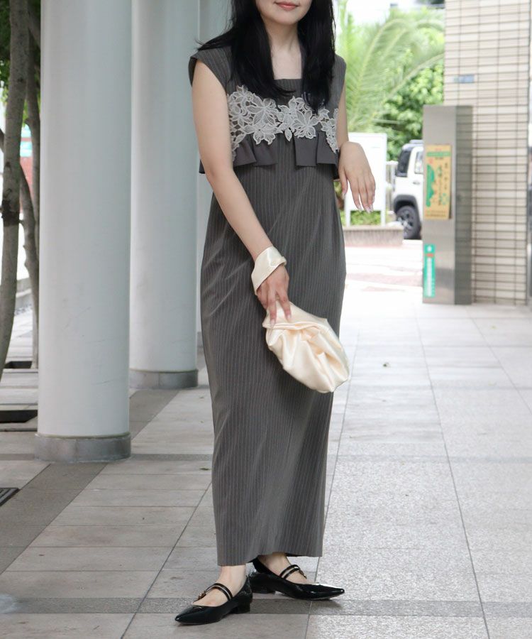 pinstripe sleeveless bustier dress[8FS]