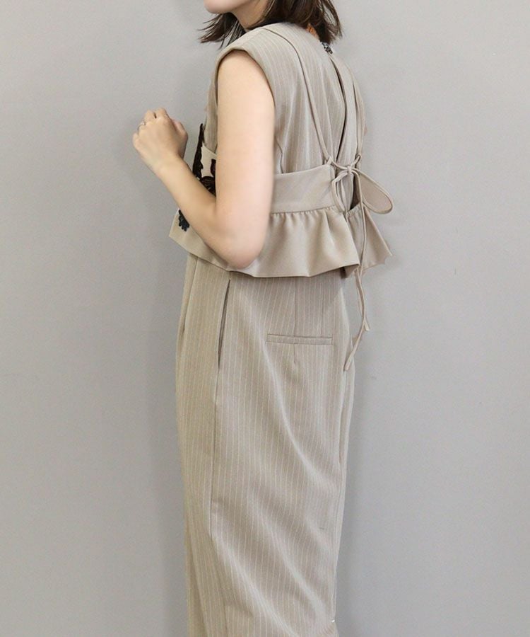 pinstripe sleeveless bustier dress[8FS]
