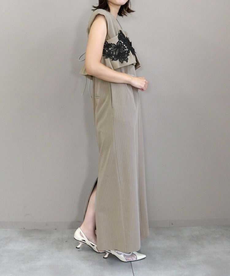 pinstripe sleeveless bustier dress[8FS]