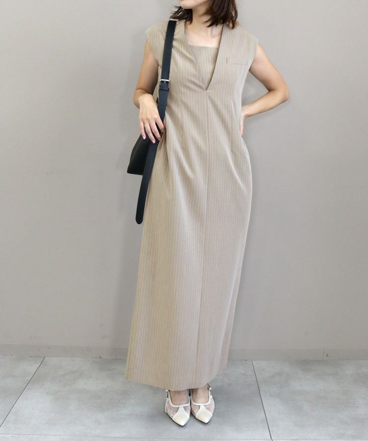 pinstripe sleeveless bustier dress[8FS]