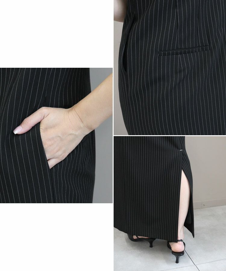 pinstripe sleeveless bustier dress