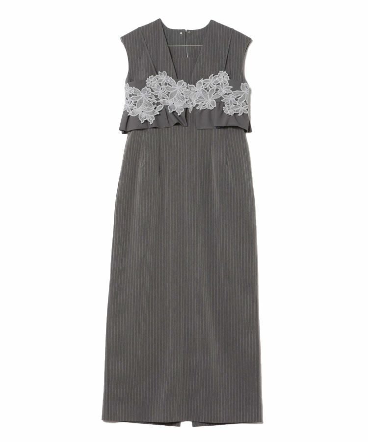 pinstripe sleeveless bustier dress