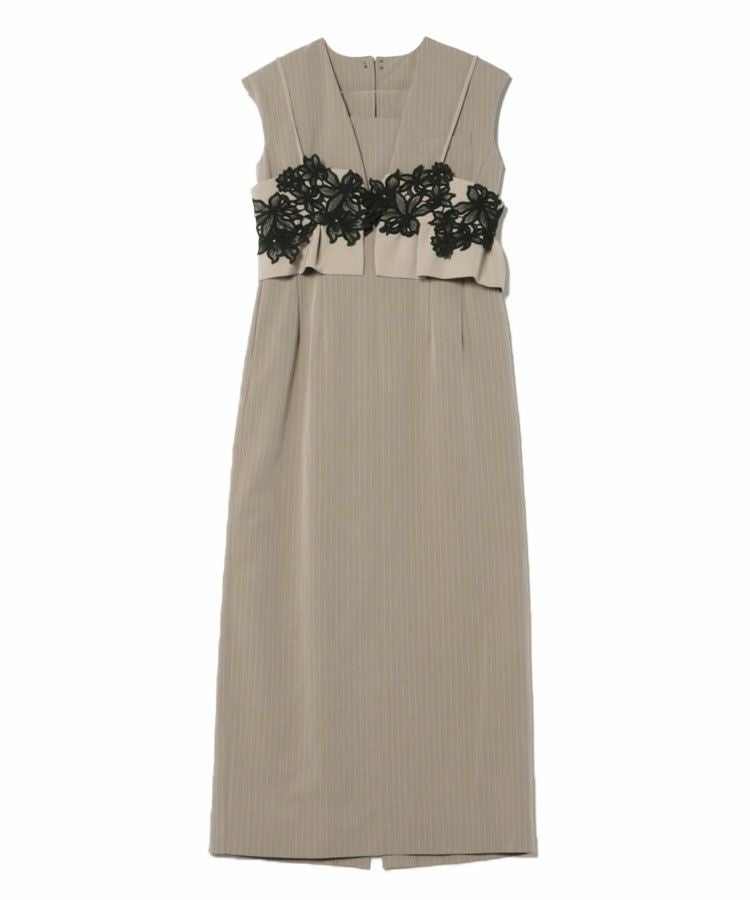 pinstripe sleeveless bustier dress