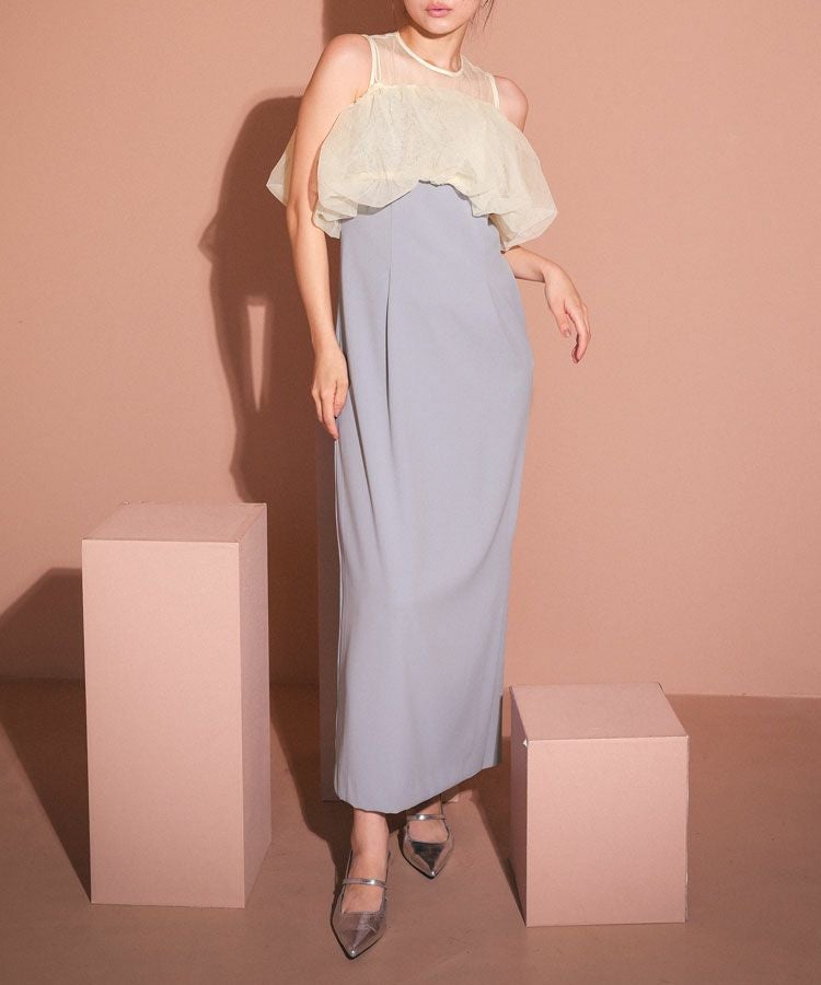 wave piping frare dress