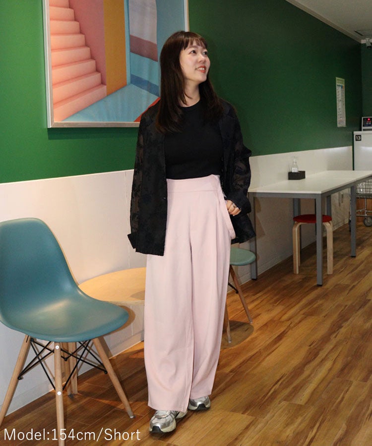 サスペンダー付きタックパンツ メール便