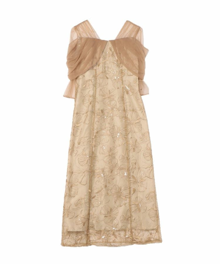 tulel drape spangle dress