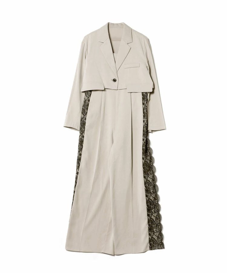 side lace all in one dress