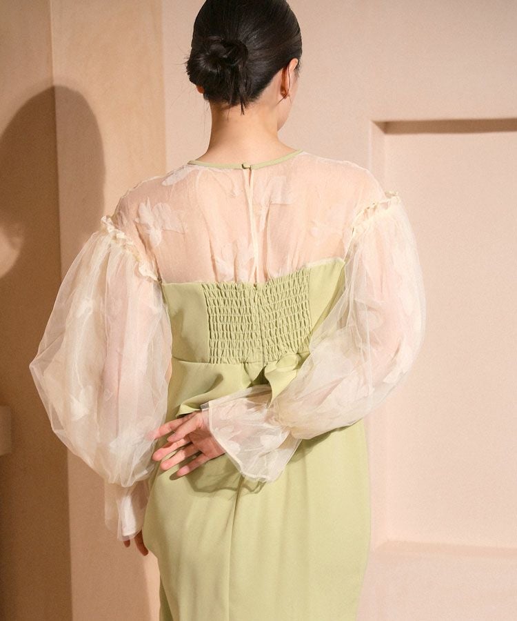 draped bustier flocky dress